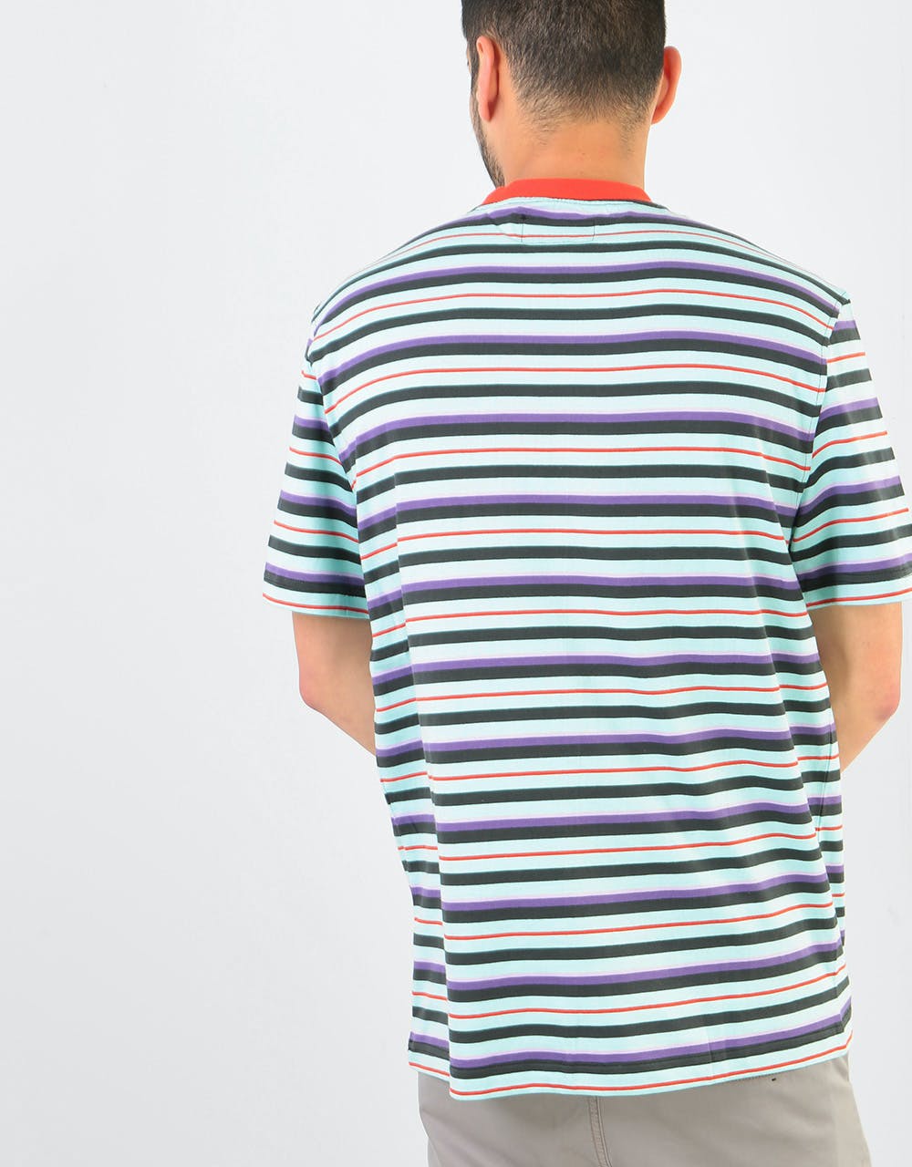 Welcome Surf Stripe S/S Knit T-Shirt - Red/Purple/Teal