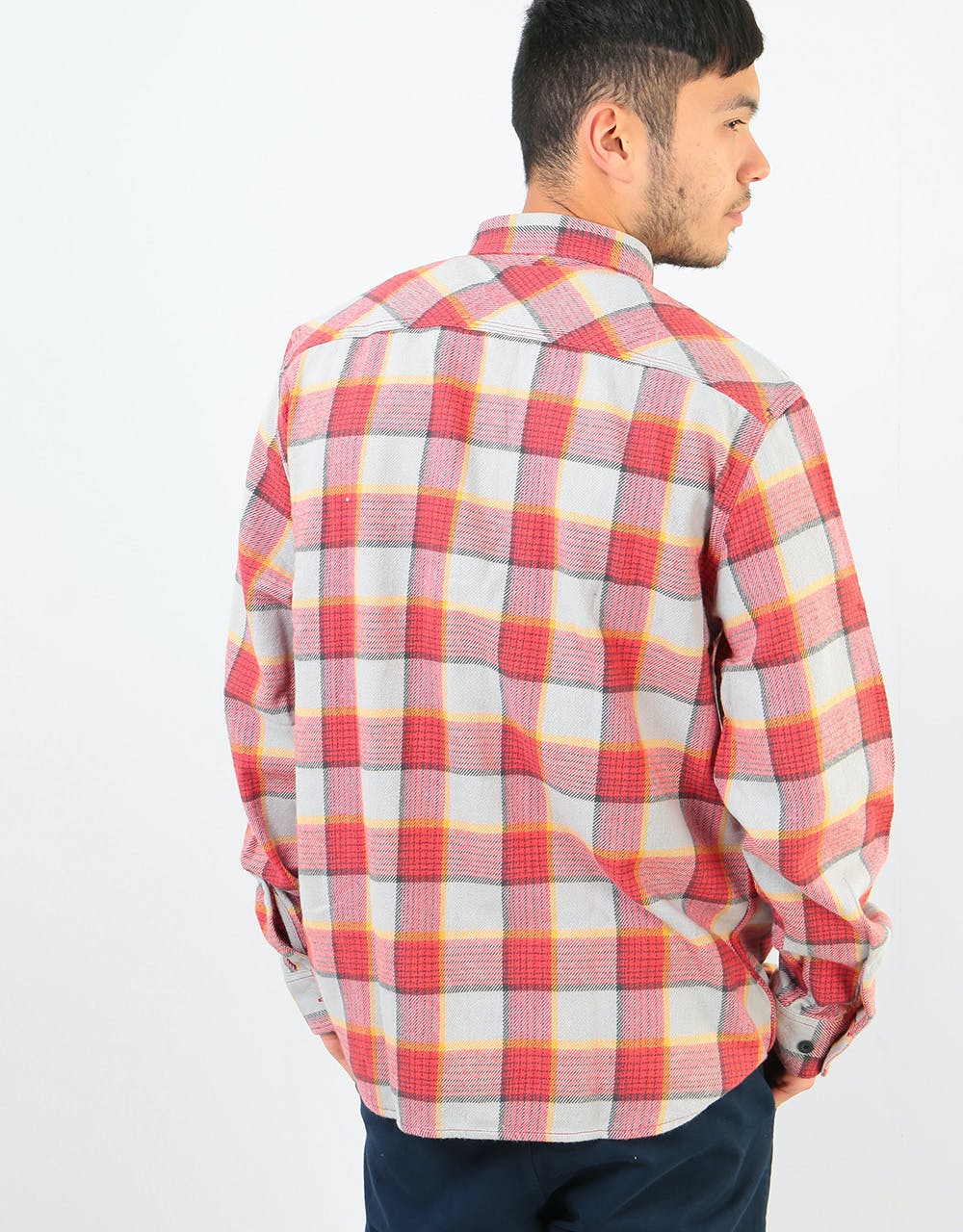 Brixton Bowery L/S Flannel Shirt - Red/Grey