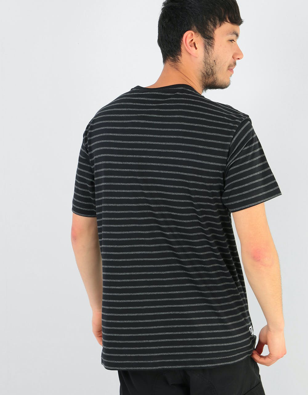 Zoo York Logo Fine Stripe T-Shirt - Black/Charcoal