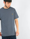 Zoo York Logo Fine Stripe T-Shirt - Navy/White
