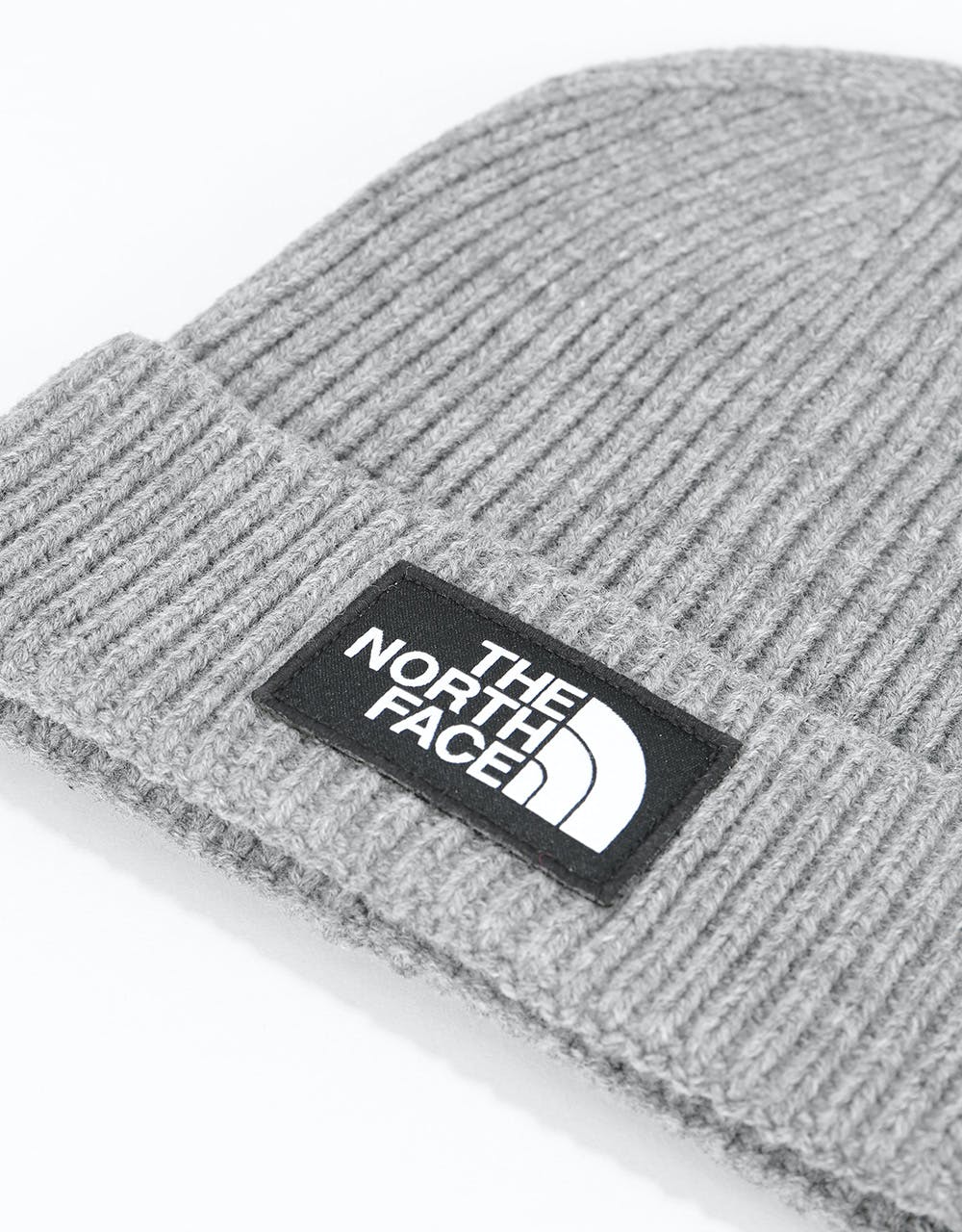 The North Face Logo Box Cuffed Beanie - TNF Medium Grey Heather