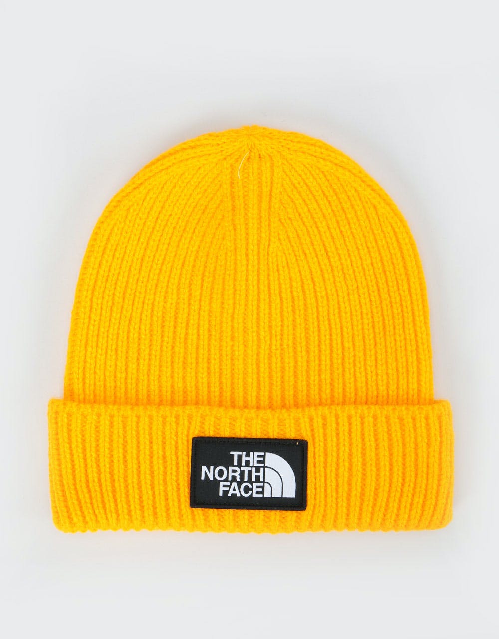 The North Face Logo Box Cuffed Beanie - TNF Yellow