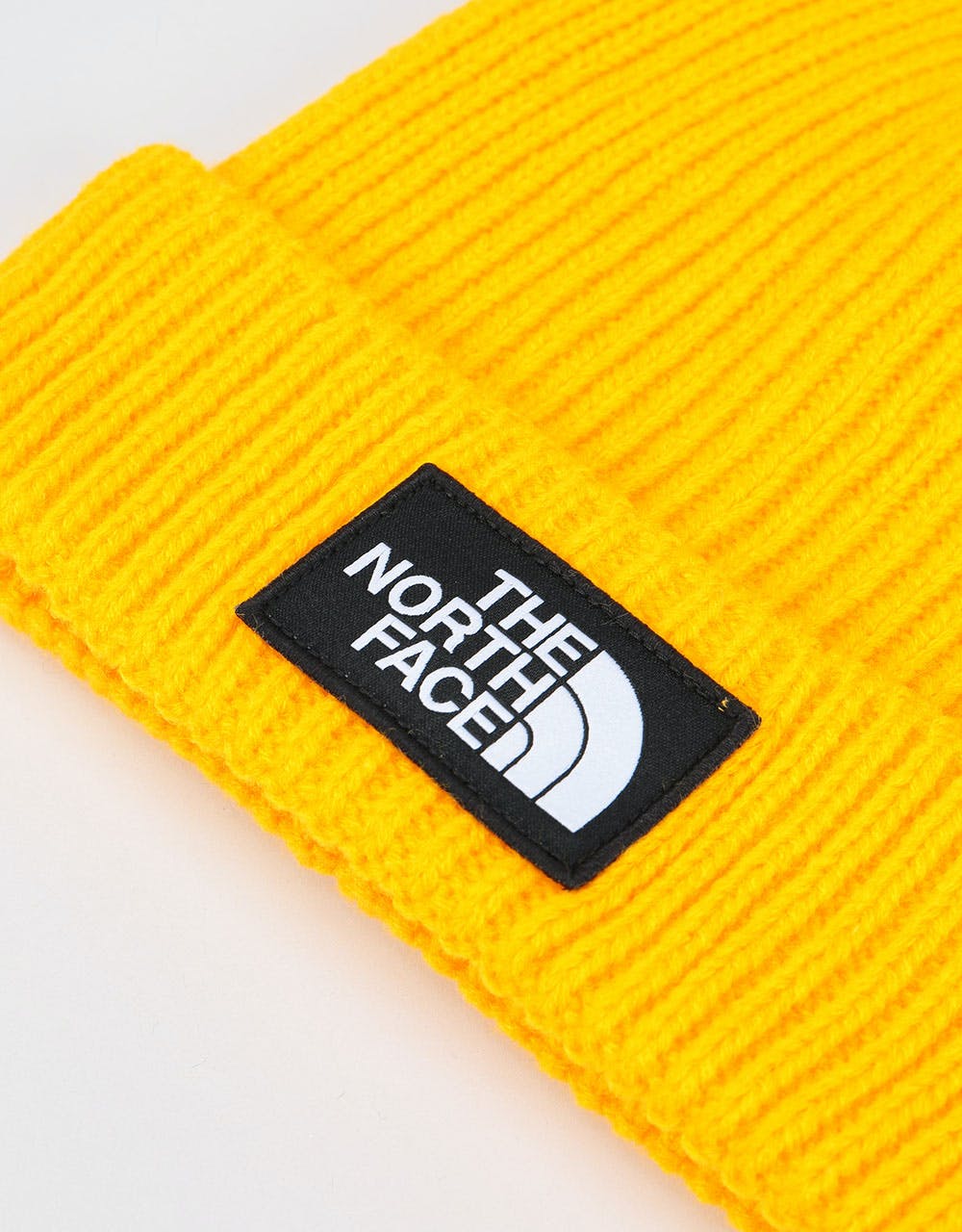 The North Face Logo Box Cuffed Beanie - TNF Yellow