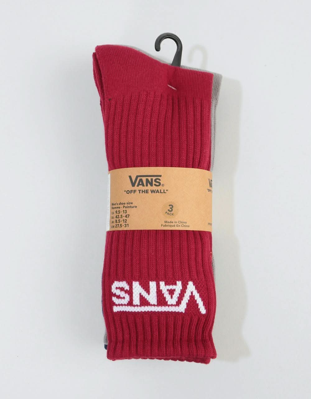 Vans Classic Crew 3 Pack Socks - Biking Red
