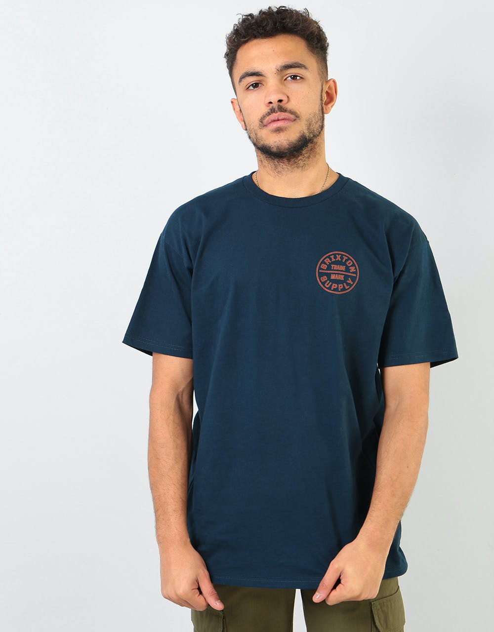 Brixton Oath T-Shirt - Navy/Red