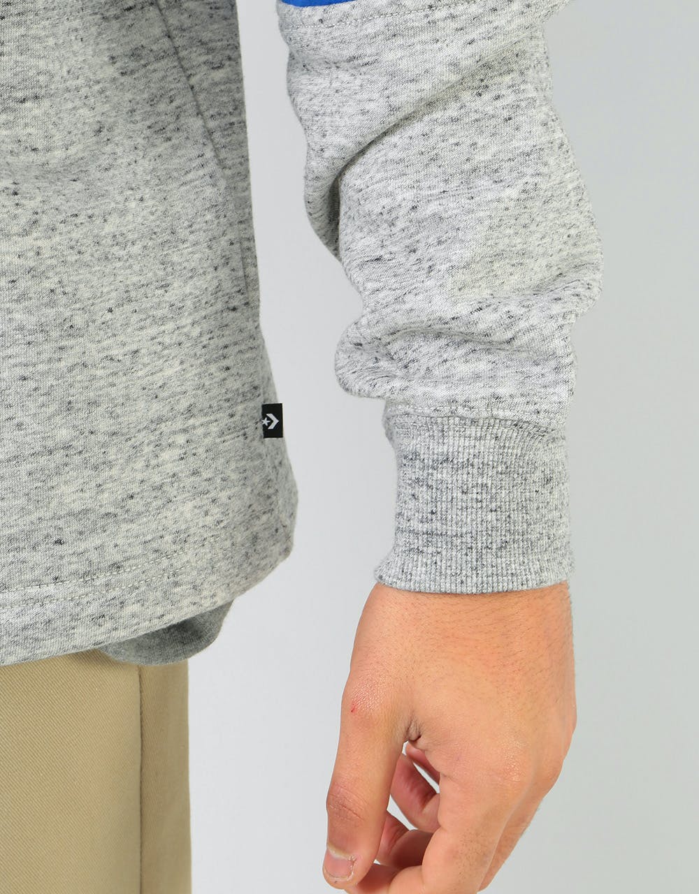 Converse Mixed Media Ripstop Sweatshirt - Grey Marl