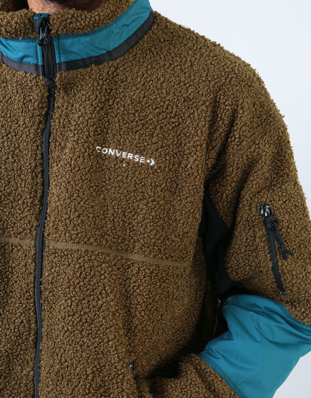 Converse Polar Fleece Sherpa Ripstop Jacket - Surplus Olive