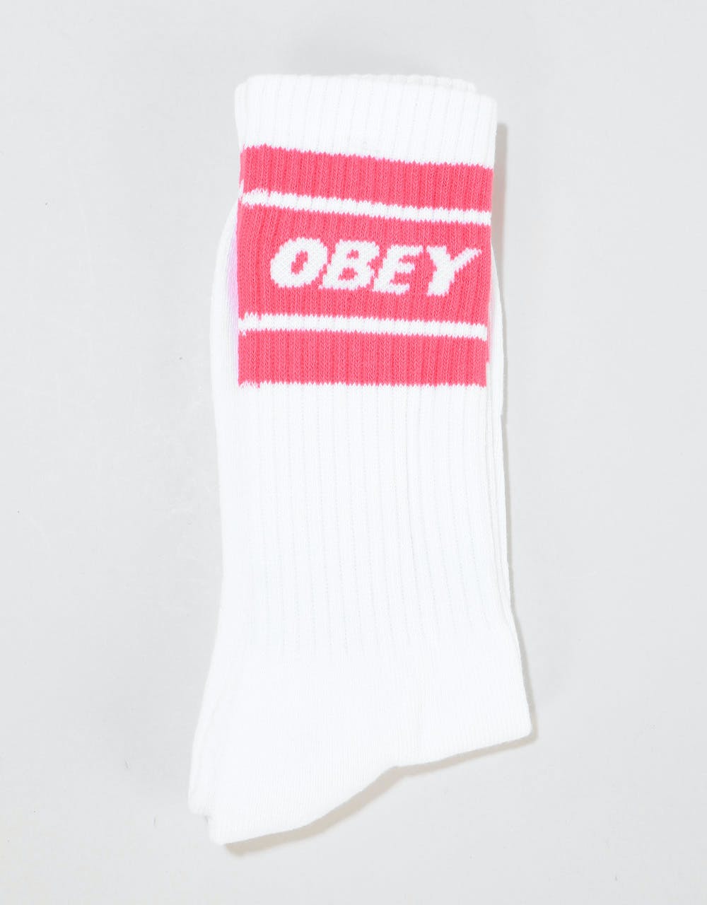 Obey Cooper II Socks - White/Coral Pink