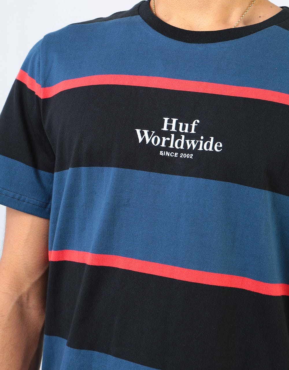 HUF Mazon Stripe S/S T-Shirt - Insignia Blue