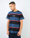HUF Mazon Stripe S/S T-Shirt - Insignia Blue
