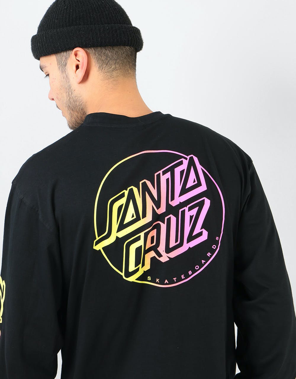 Santa Cruz Opus Dot Stripe Fade L/S T-Shirt - Black