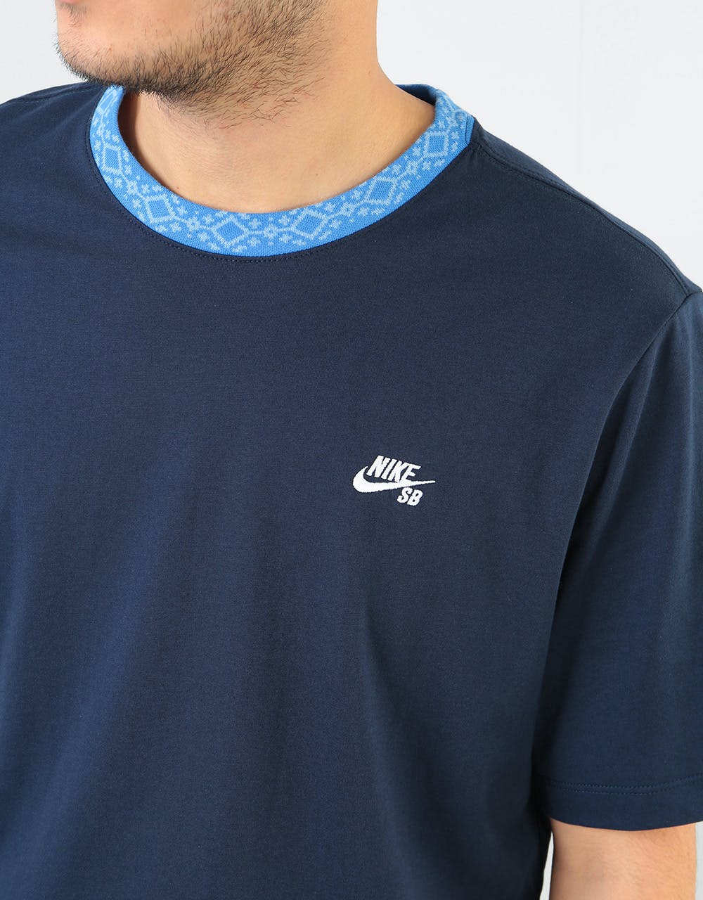Nike SB Nordic Rib T-Shirt - Obsidian/Pacific Blue/White
