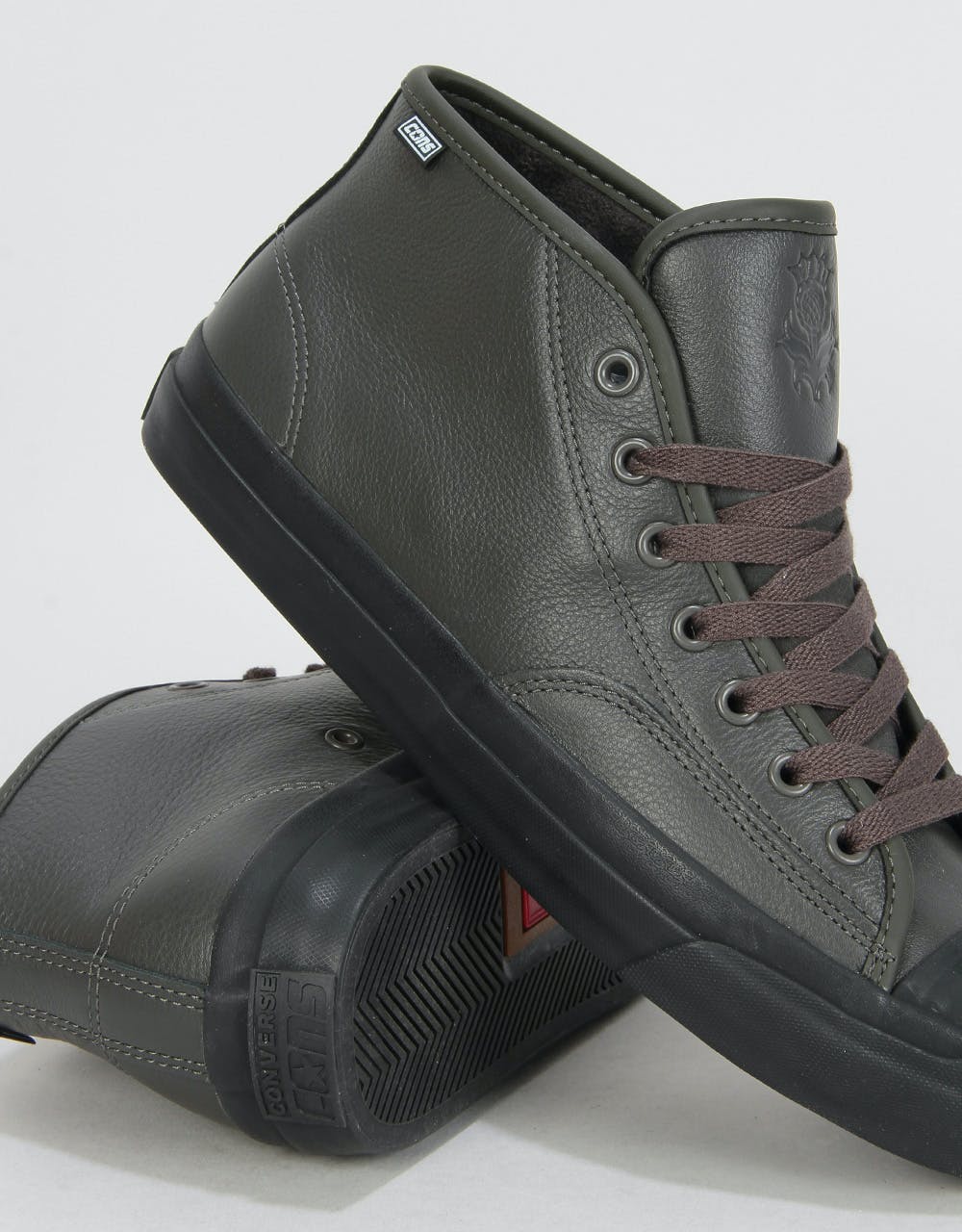Converse Jack Purcell Pro Mid Skate Shoes - Beluga/Black/Black