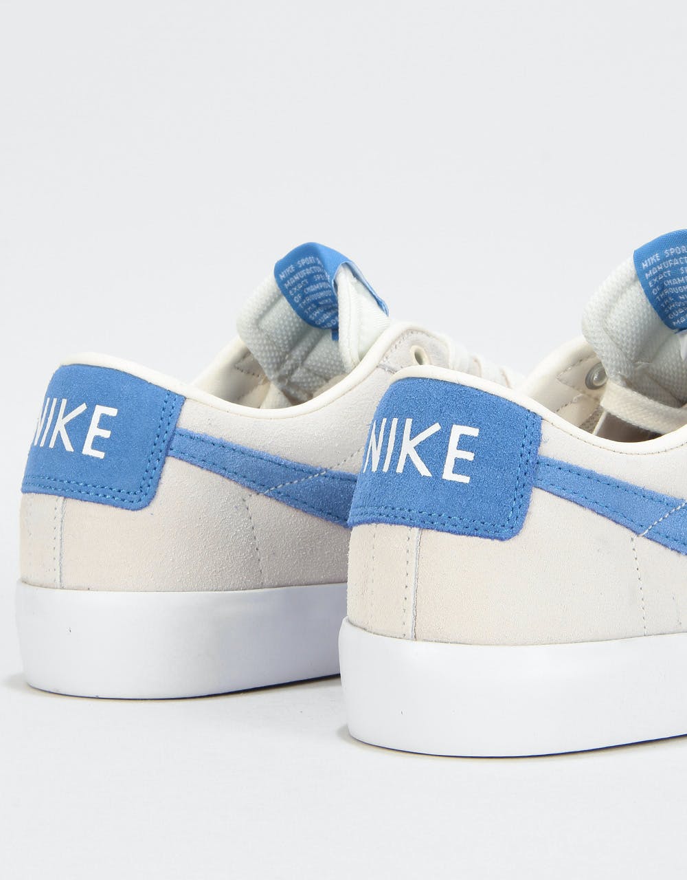 Nike SB Blazer Low GT Skate Shoes - Pale Ivory/Pacific Blue-White