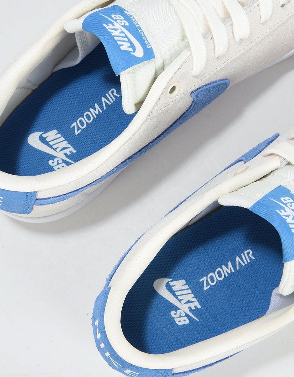 Nike SB Blazer Low GT Skate Shoes Pale Ivory Pacific Blue White Route One