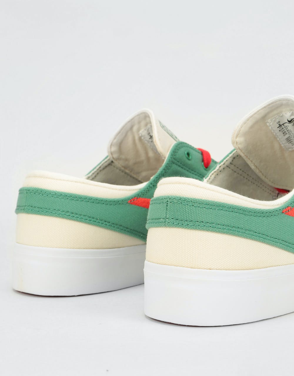 Nike SB Zoom Janoski Canvas RM Skate Shoes - Pale Ivory/Red-Evergreen