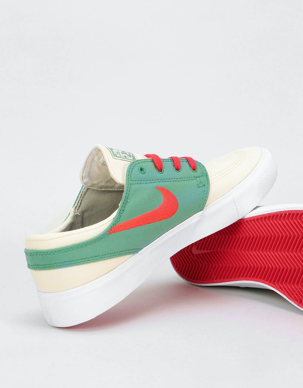 Nike SB Zoom Janoski Canvas RM Skate Shoes - Pale Ivory/Red-Evergreen