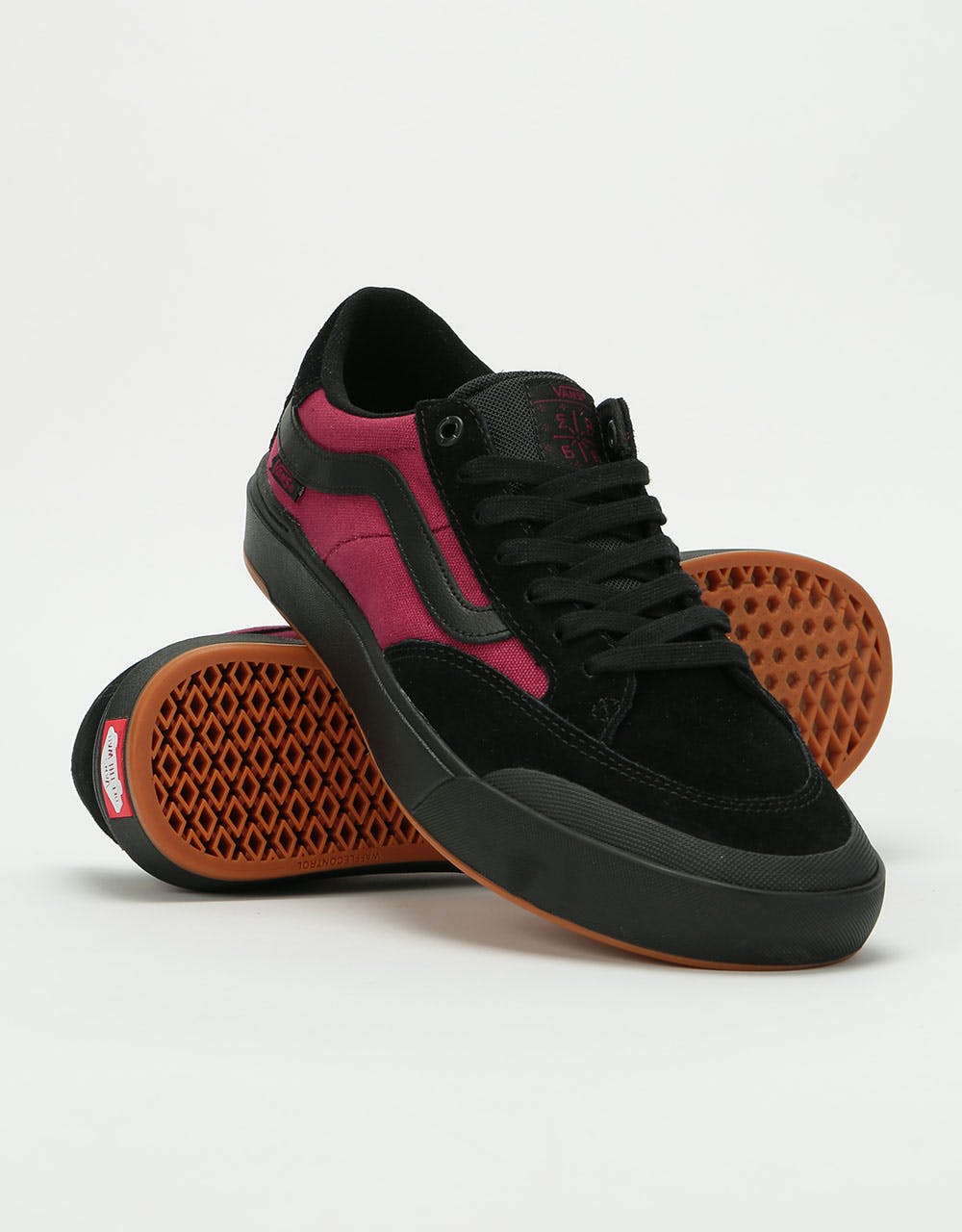 Vans Berle Pro Skate Shoes - (Punk) Black/Beet Red