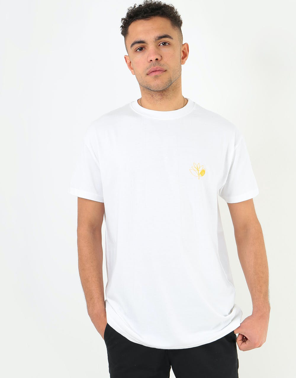 Magenta Outline T-Shirt - White