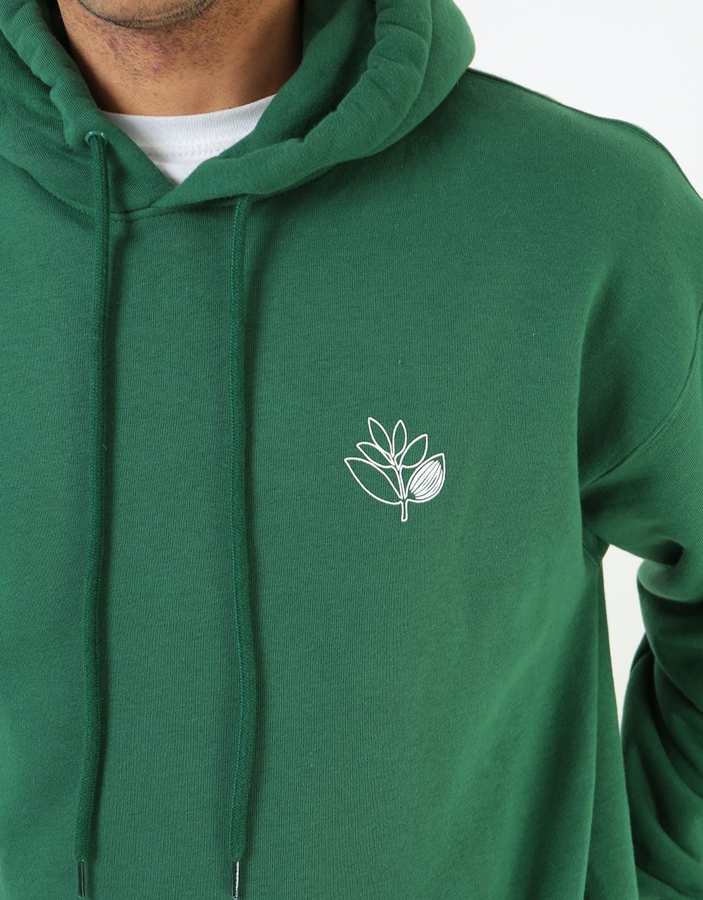 Magenta Outline Pullover Hoodie - Forest Green/White