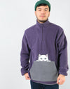 RIPNDIP Peeking Nerm Brushed Fleece Half Zip Sweatshirt - Purple/Grey