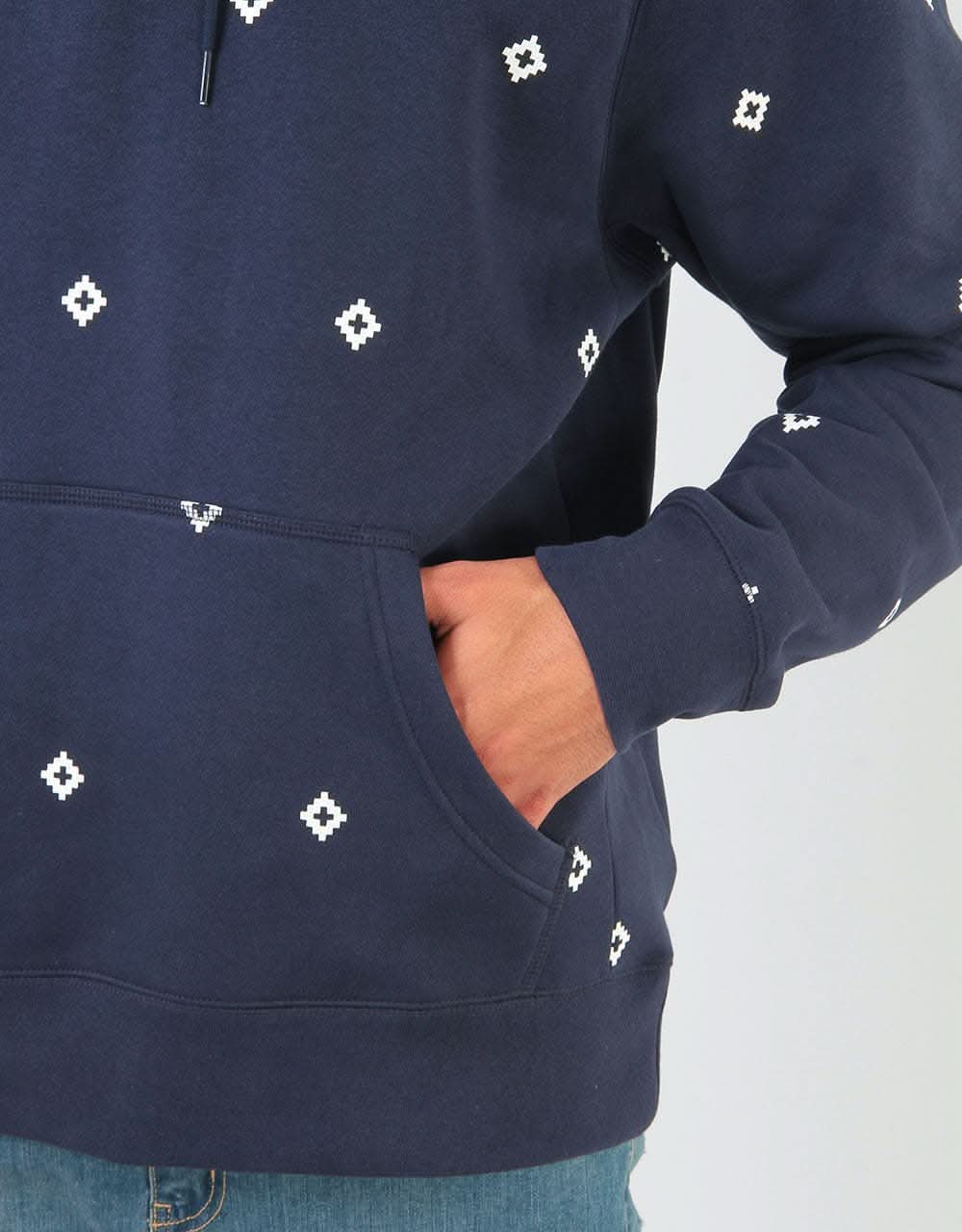 Nike SB Diamond Icon Pullover Hoodie - Obsidian/Sail/Bright Crimson