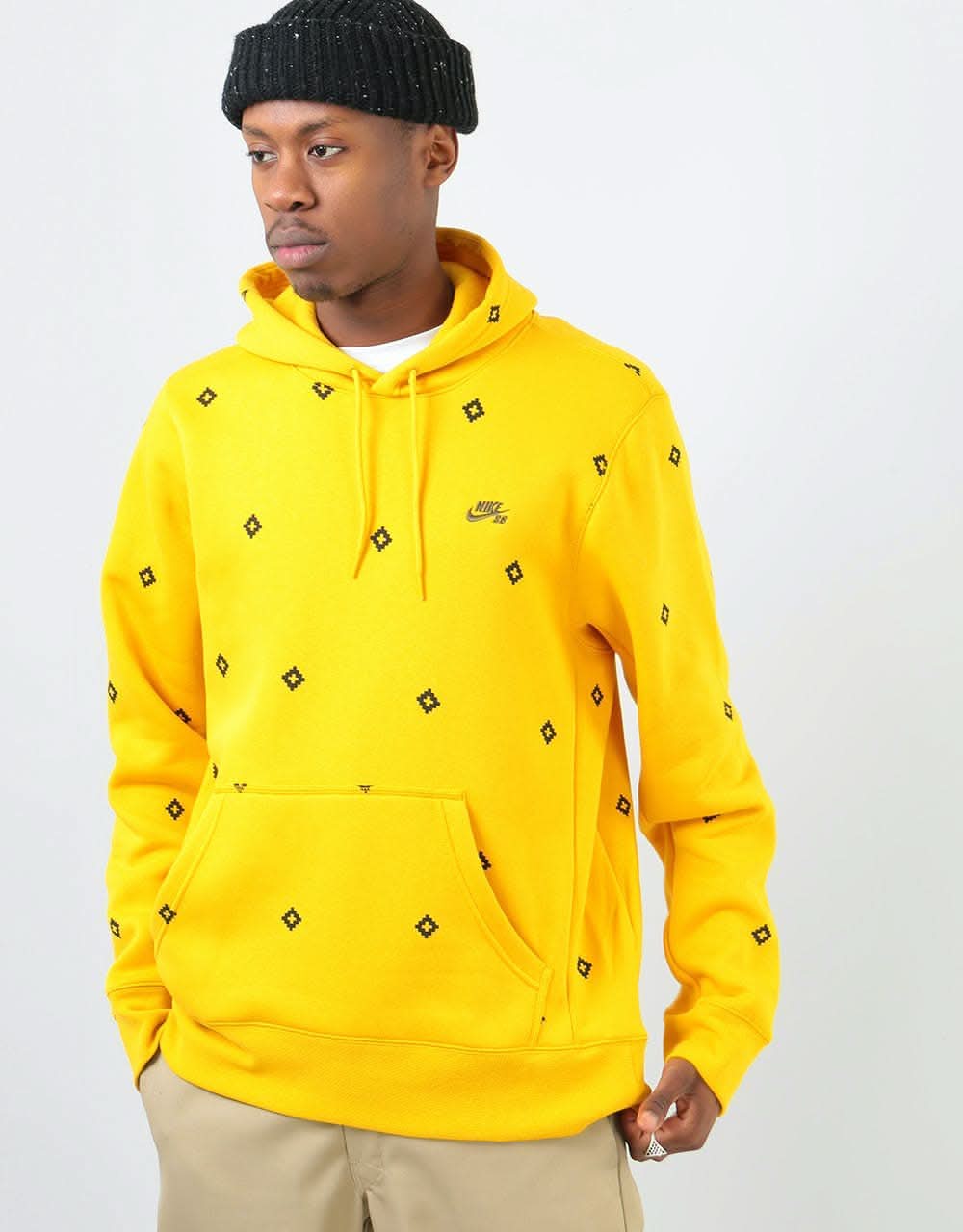 Nike SB Diamond Icon Pullover Hoodie - Dark Sulfur/Dark Obsidian/Olive