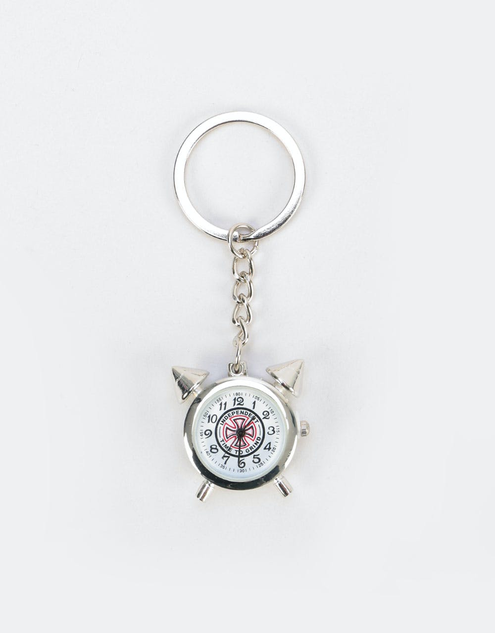 Independent Time to Grind Keychain Clock - Silver