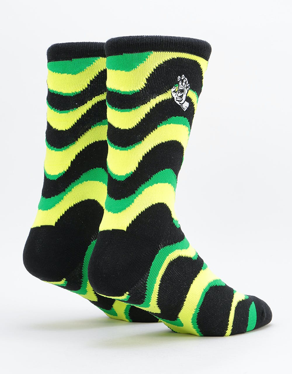 Santa Cruz Kaleido Hand Socks - Lime/Black