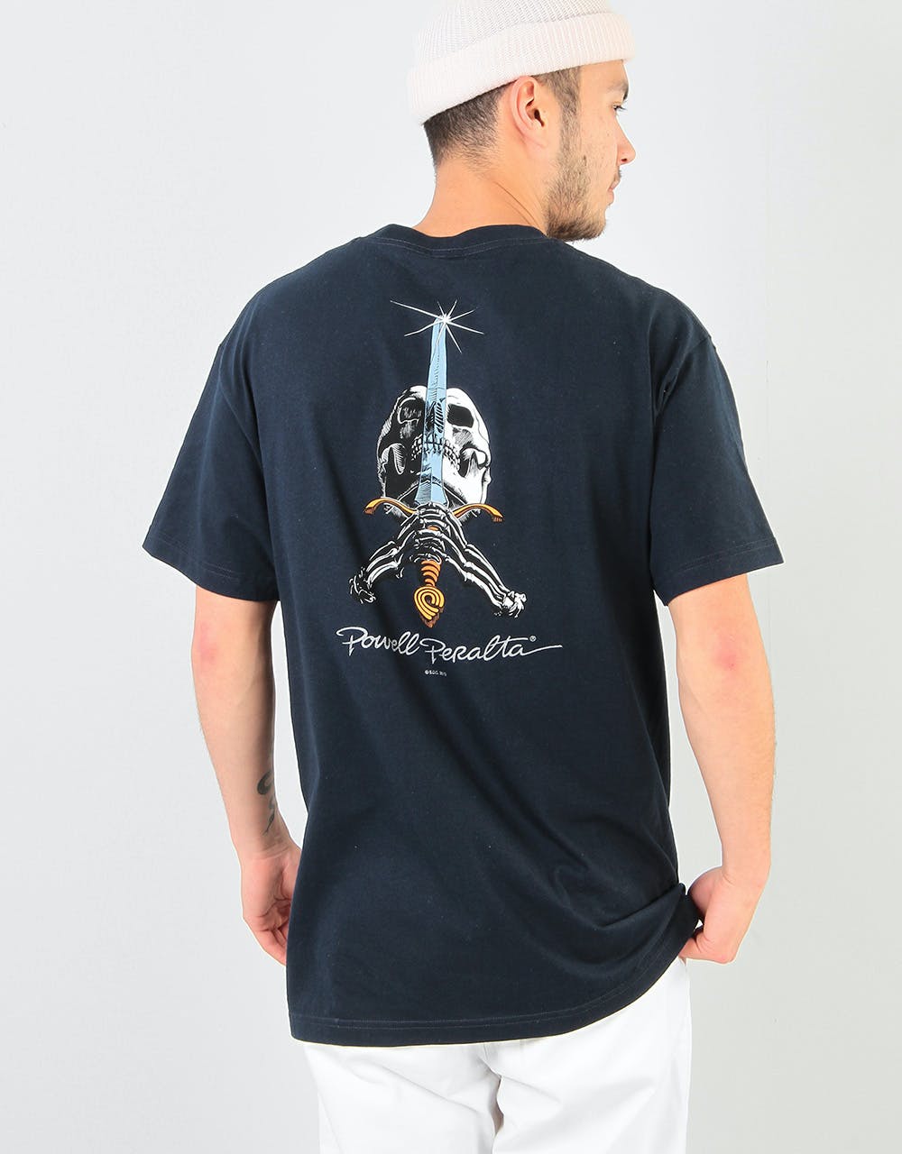 Powell Peralta Skull & Sword T-Shirt - Navy