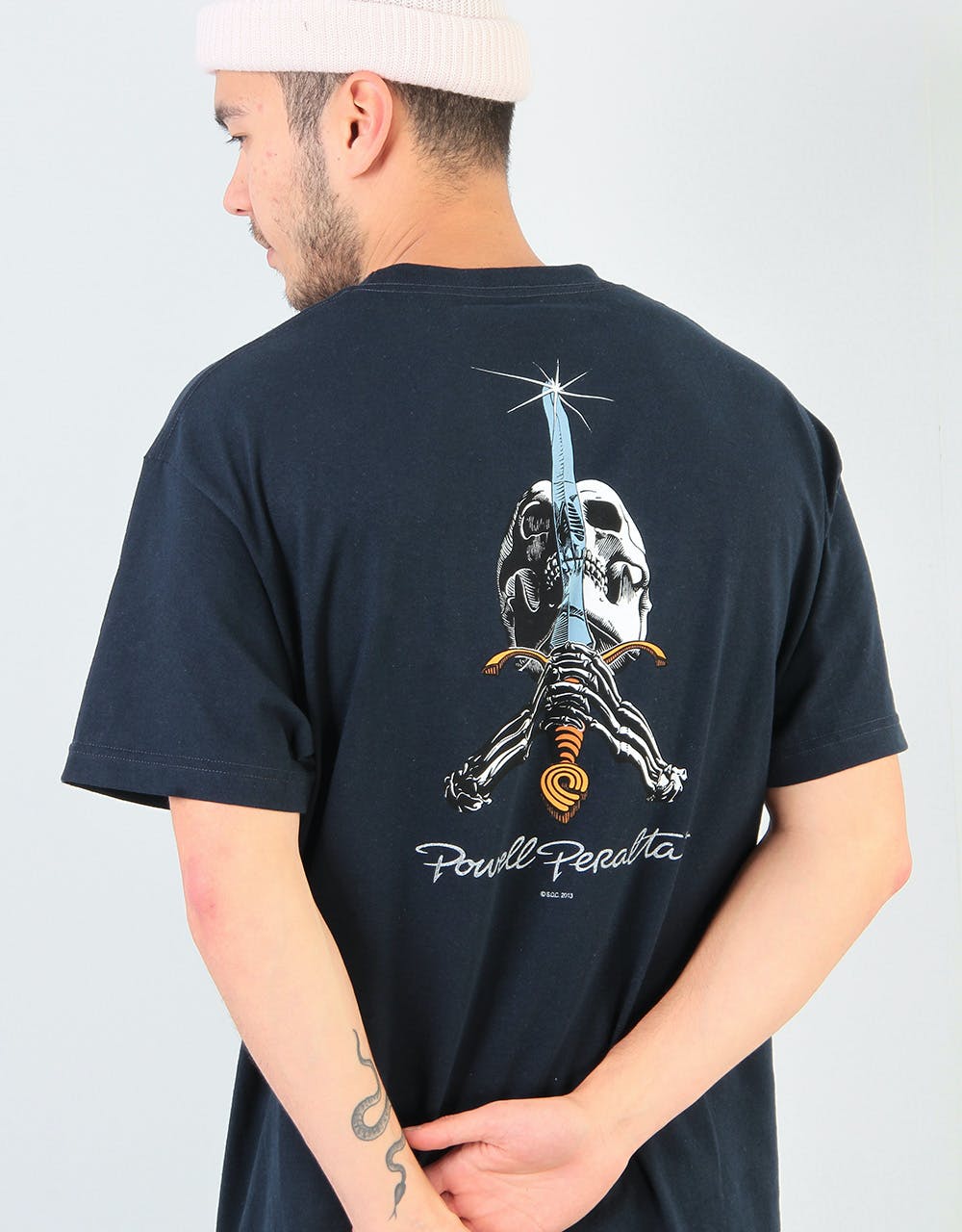 Powell Peralta Skull & Sword T-Shirt - Navy