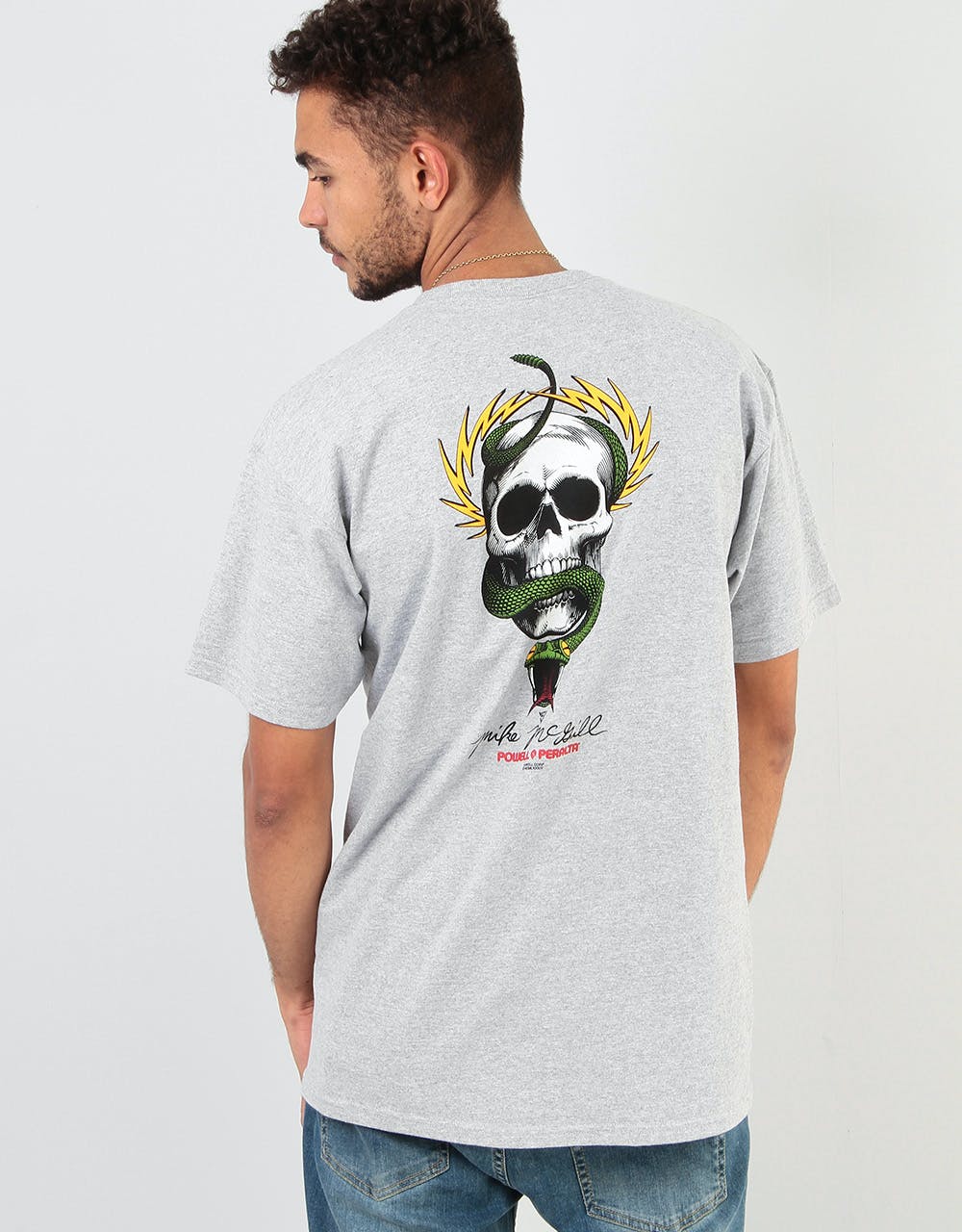 Powell Peralta Skull & Snake T-Shirt - Heather Grey