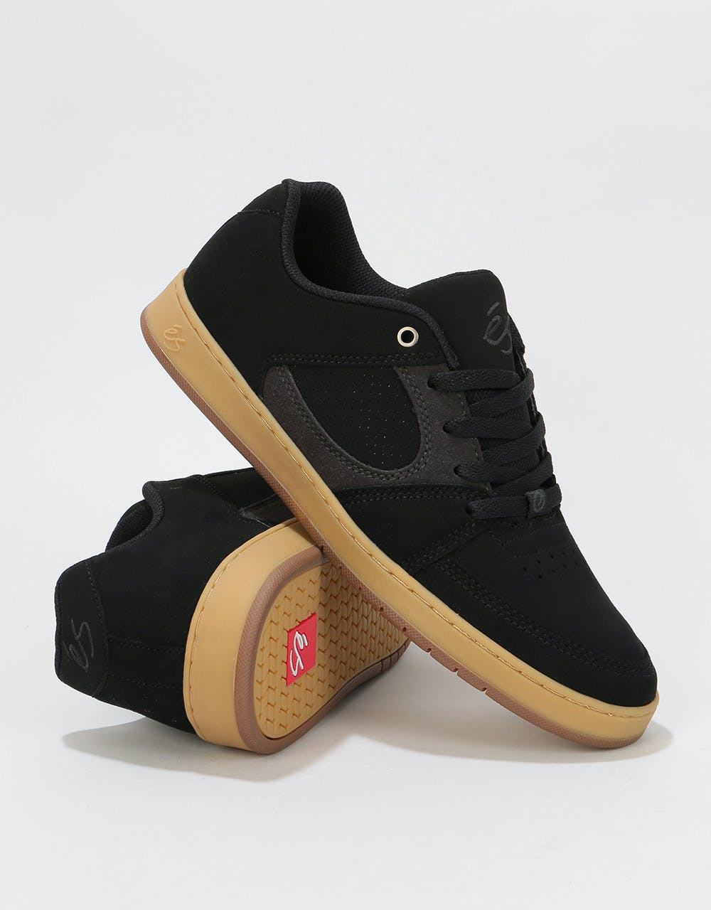 éS Accel Slim Skate Shoes - Black/Grey/Gum