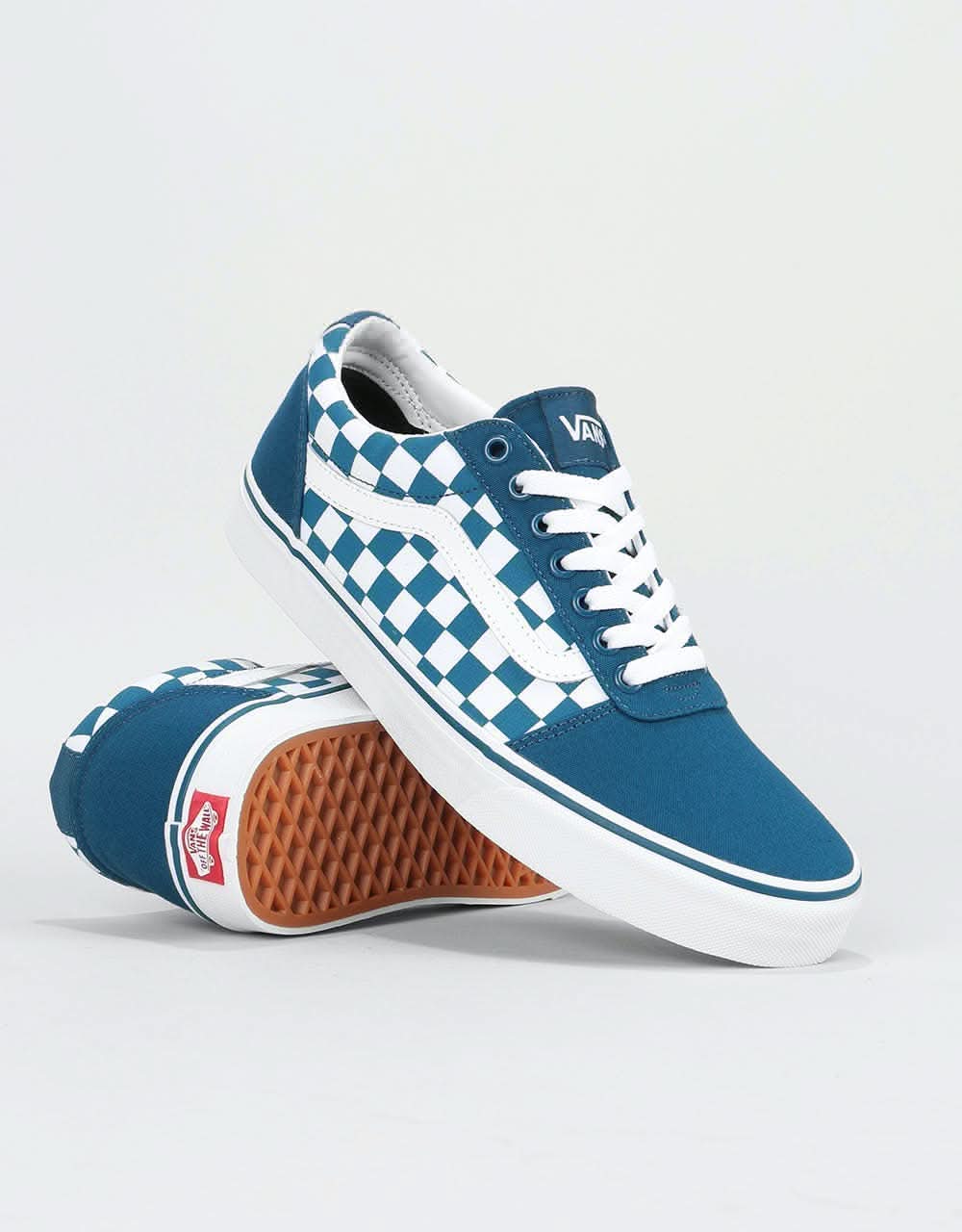 Vans Ward Skate Shoes - (Checkerboard) Sailor Blue/True White