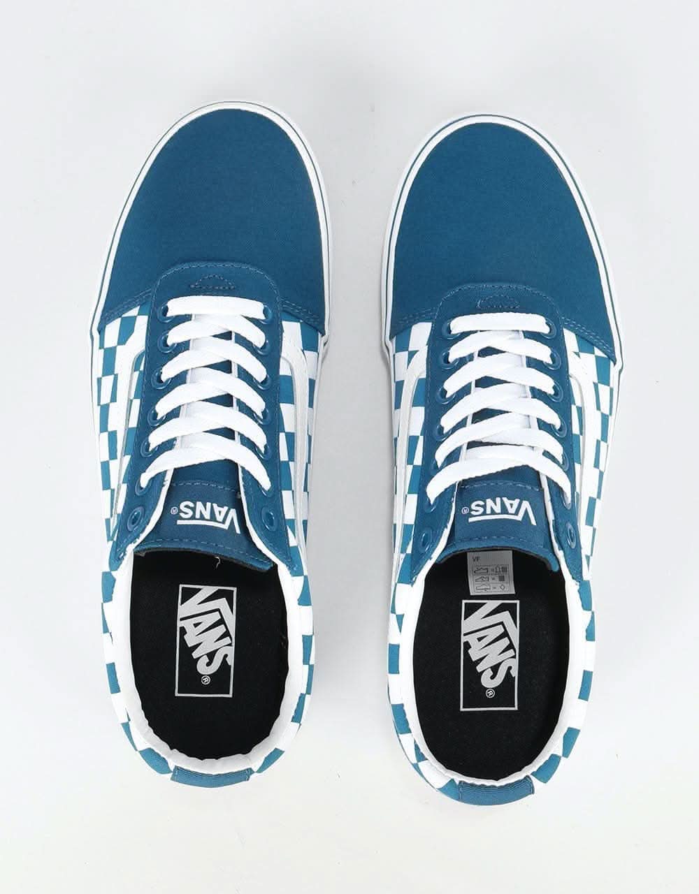 Vans Ward Skate Shoes - (Checkerboard) Sailor Blue/True White