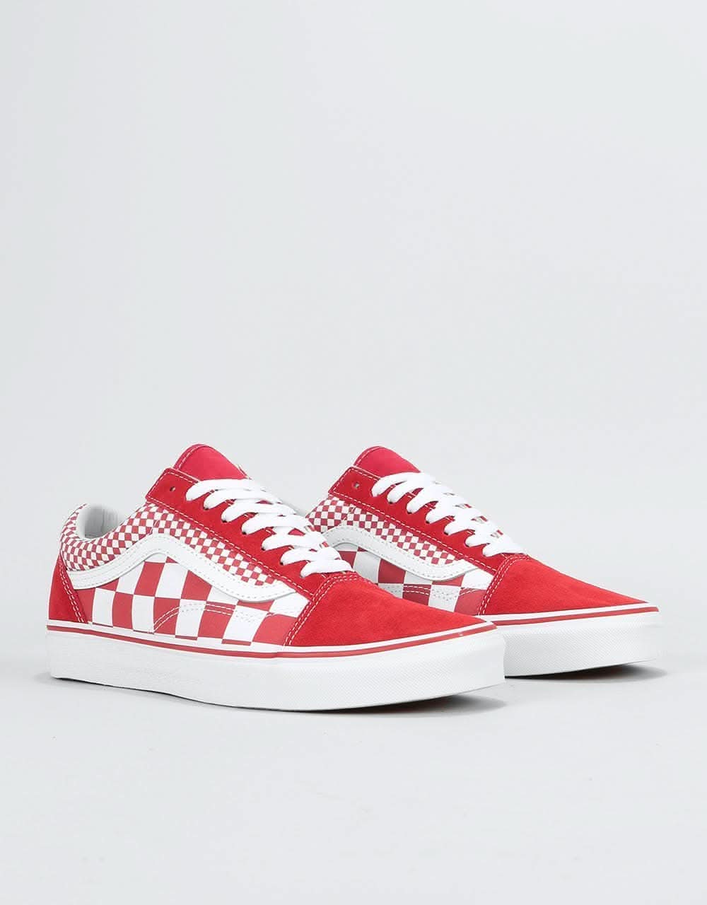 Vans Old Skool Skate Shoes - (Mix Checker) Chili Pepper/True White