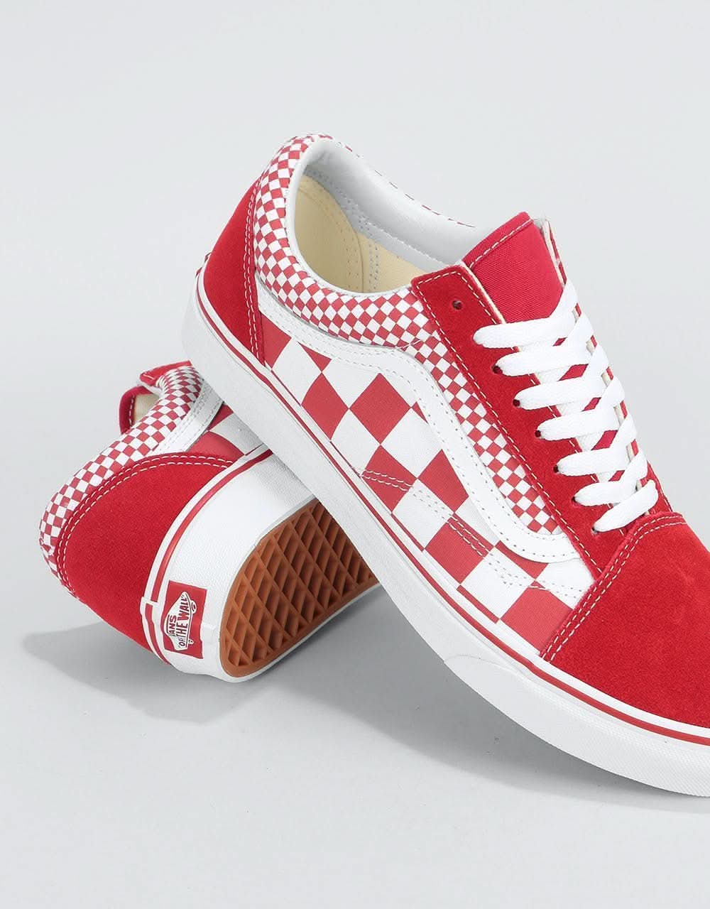 Vans Old Skool Skate Shoes - (Mix Checker) Chili Pepper/True White