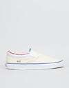 Vans Classic Slip-On Skate Shoes - (Outside In) Natural/Stv Navy/Red