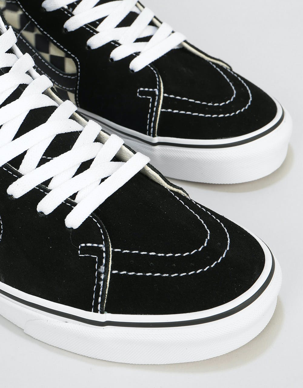 Vans Sk8-Hi Skate Shoes - (Blur Check) Black/Classic White