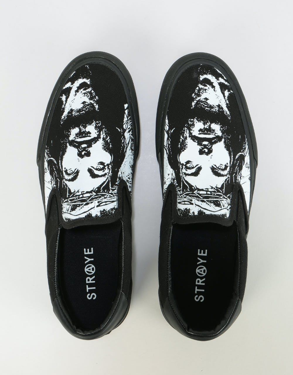 Straye Ventura Slip-On Canvas Skate Shoes - Jesus/Black