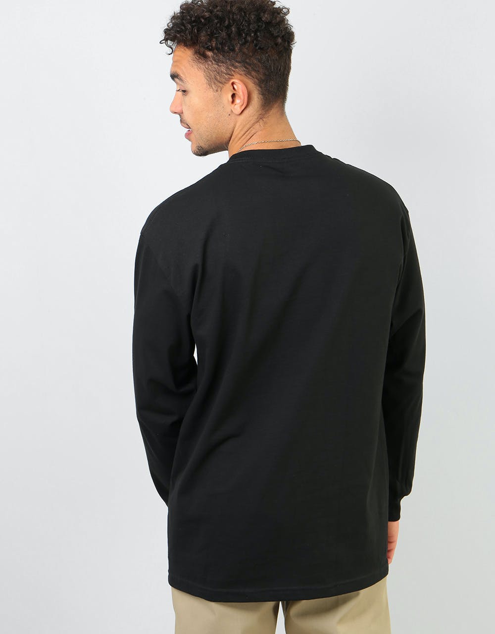 The New Deal Original Napkin Logo L/S T-Shirt - Black