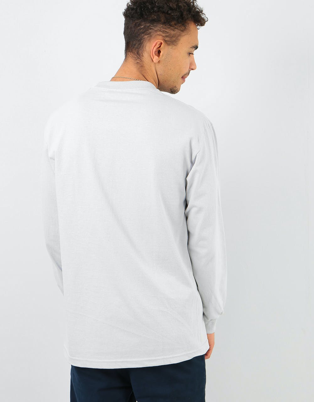 The New Deal Original Napkin Logo L/S T-Shirt - Silver