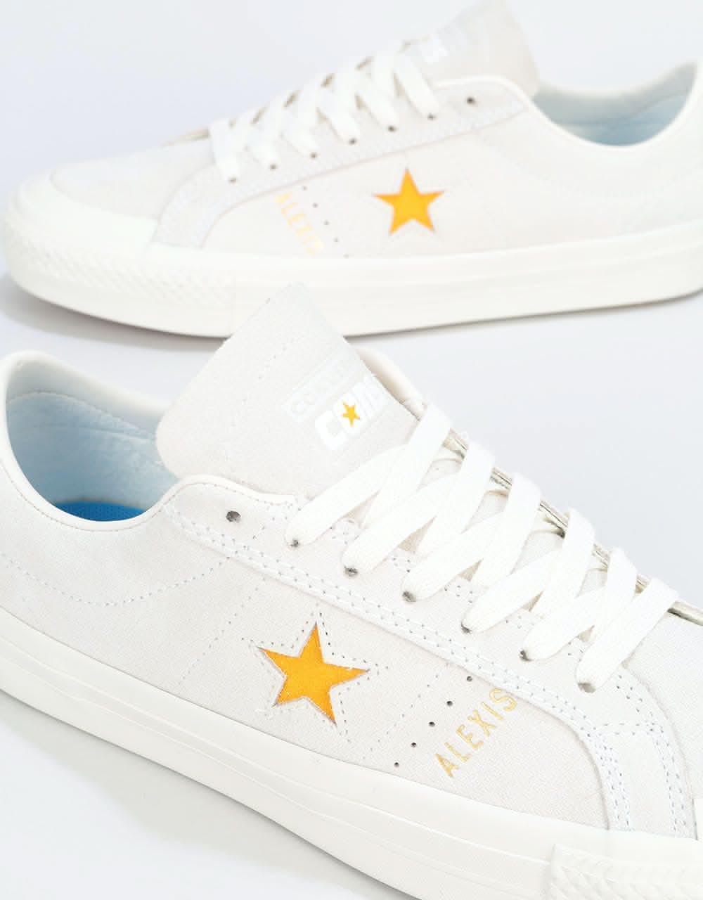 Converse One Star Pro Ox Alexis Sablone Skate Shoes - White/Coast/University Gold