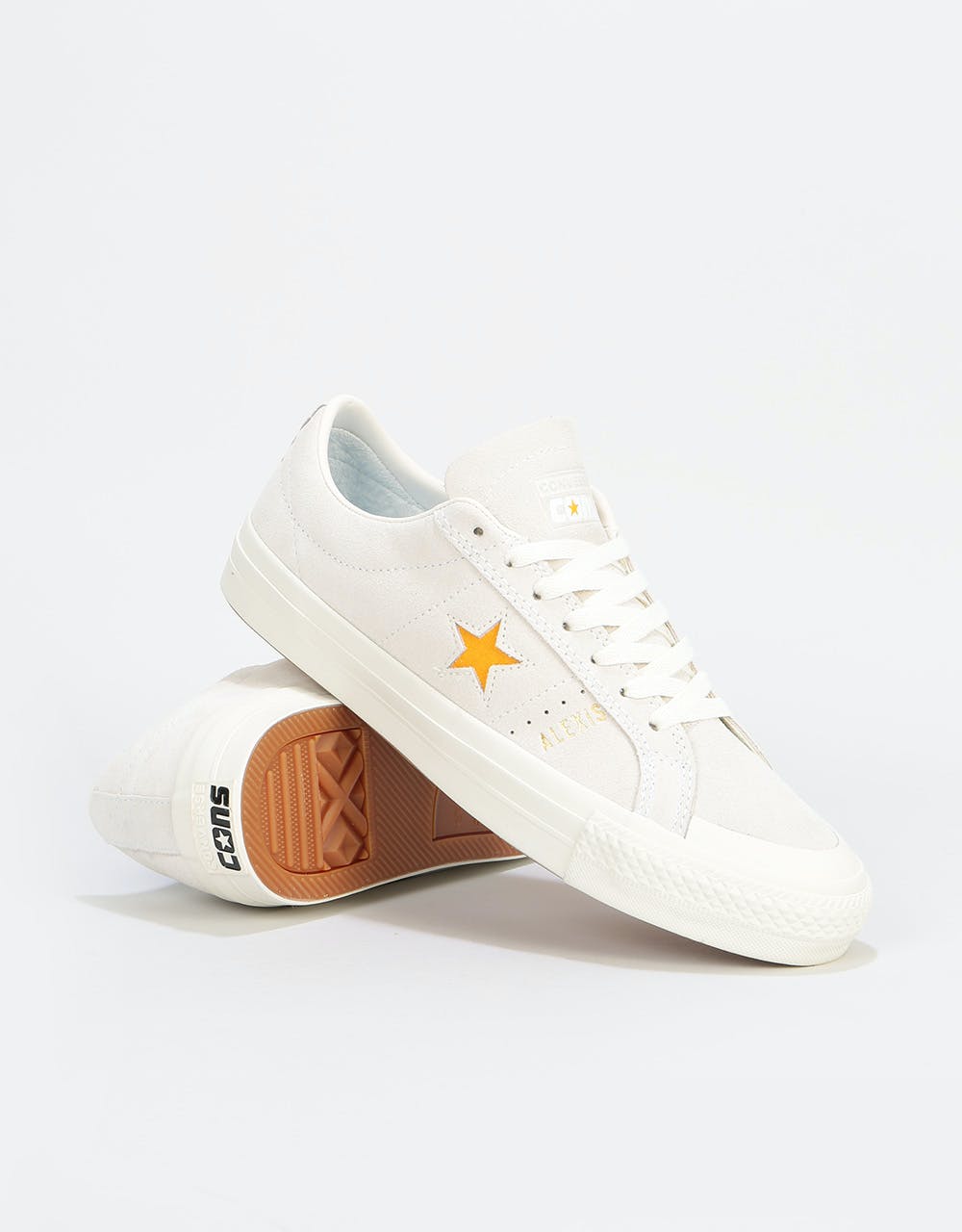 Converse One Star Pro Ox Alexis Sablone Skate Shoes - White/Coast/University Gold