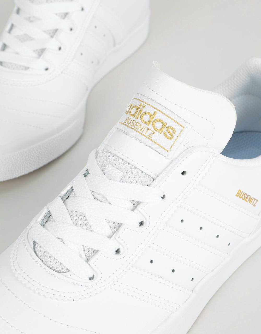 Adidas Busenitz Vulc RX Skate Shoes - White/White/Gold Metallic