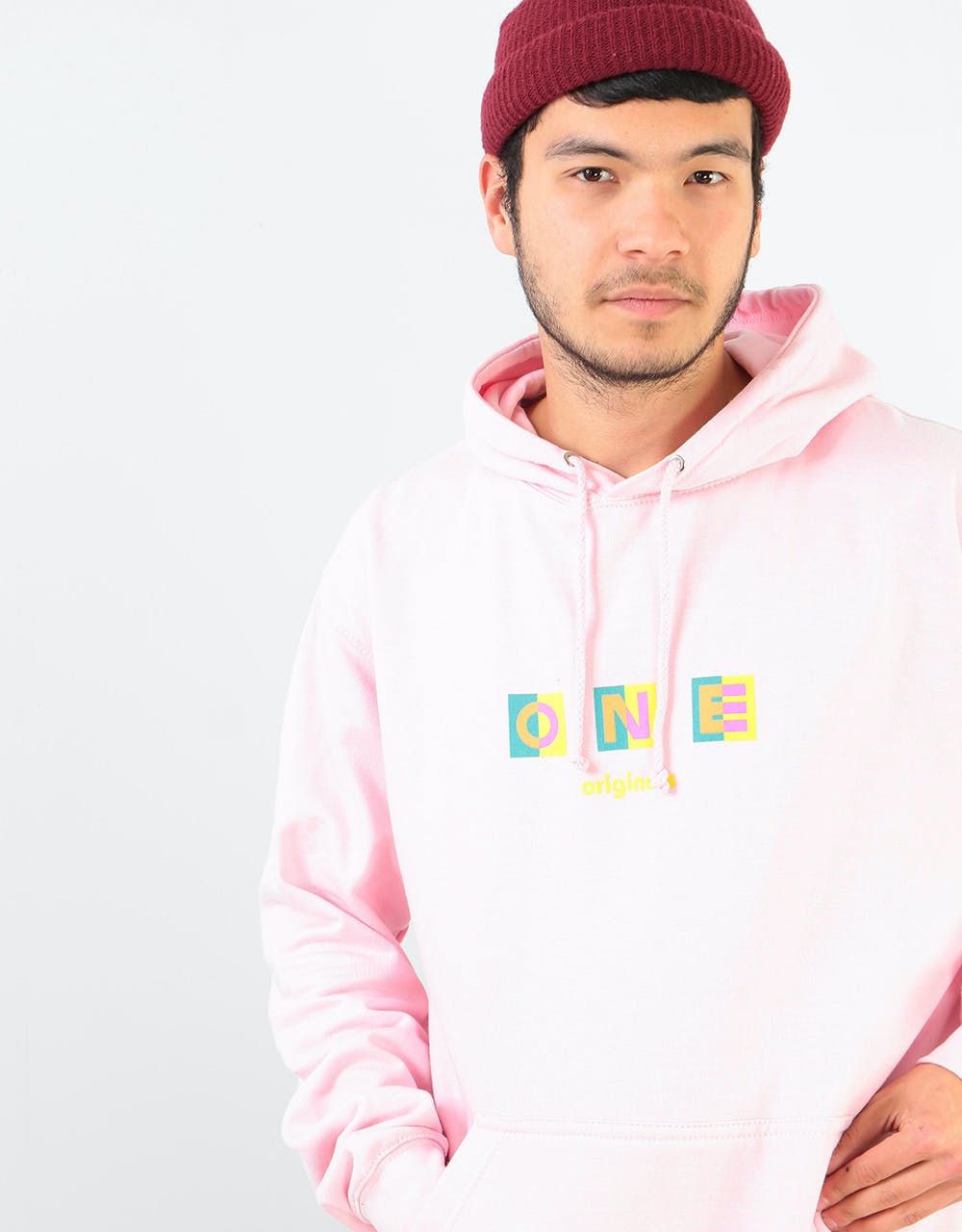 Route One Bauhaus Pullover Hoodie - Baby Pink