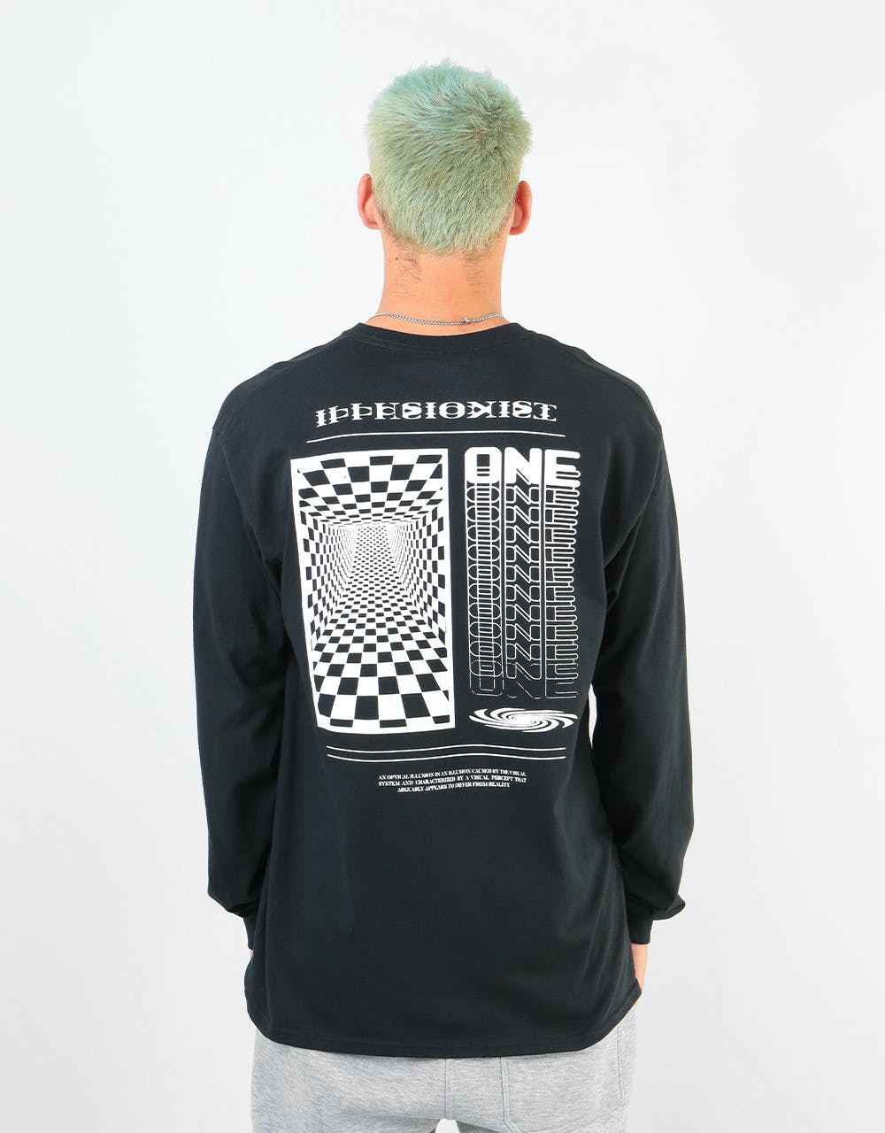 Route One Illusions Long Sleeve T-Shirt - Black