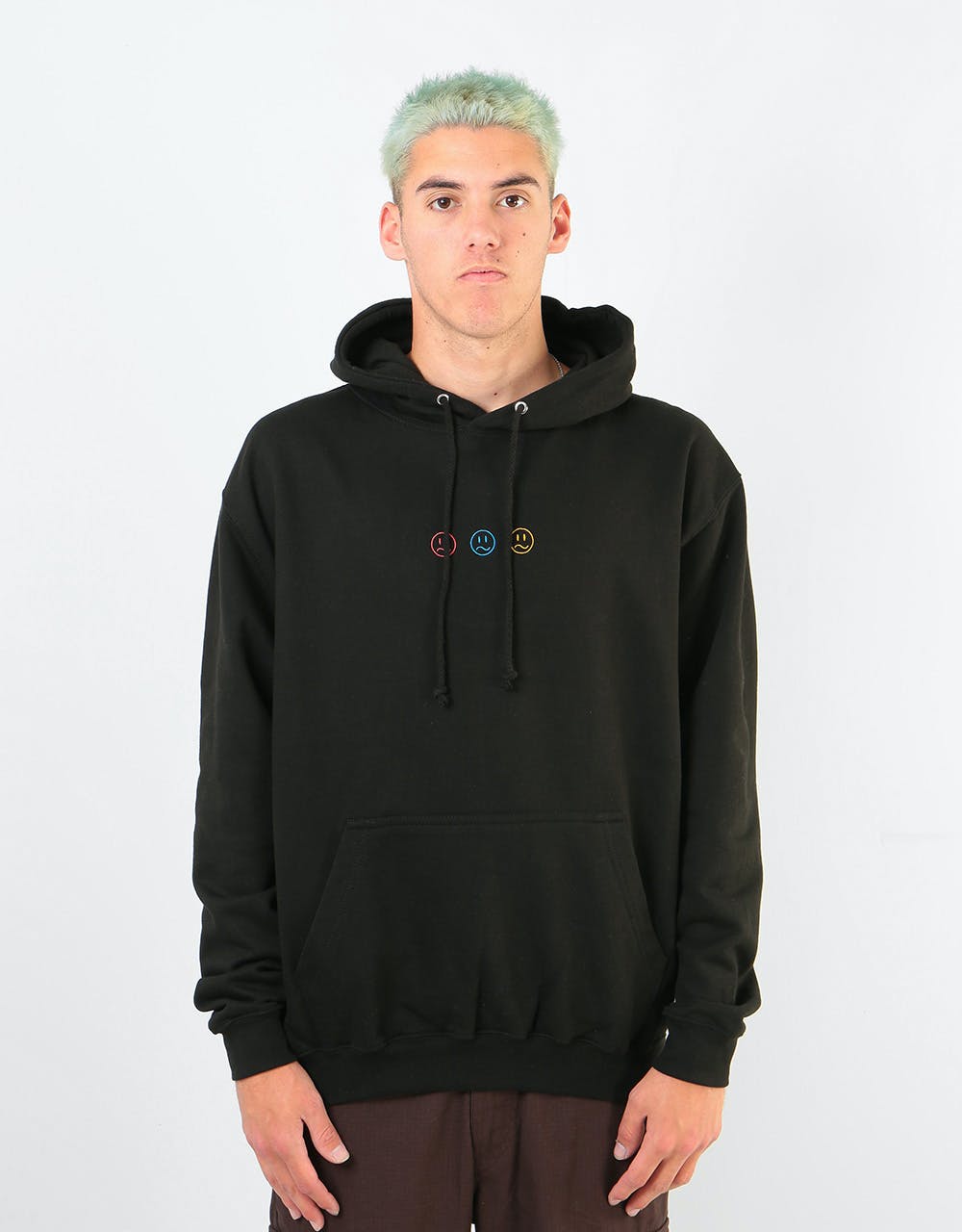 Route One Wonky Pullover Hoodie - Black