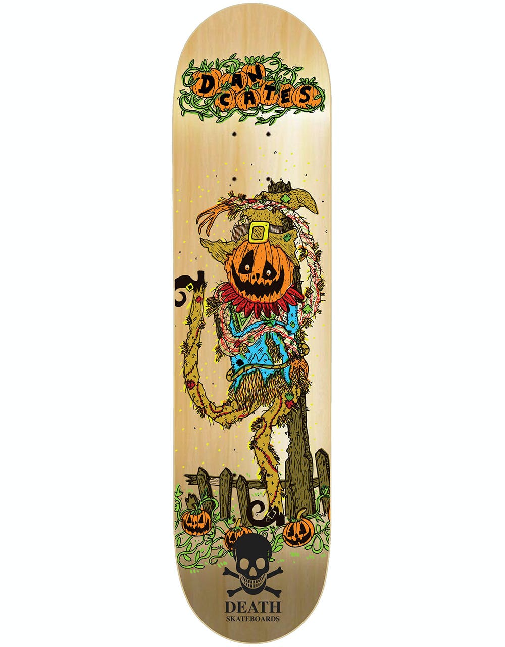 Death Cates Pumpkin Skateboard Deck - 8.5"