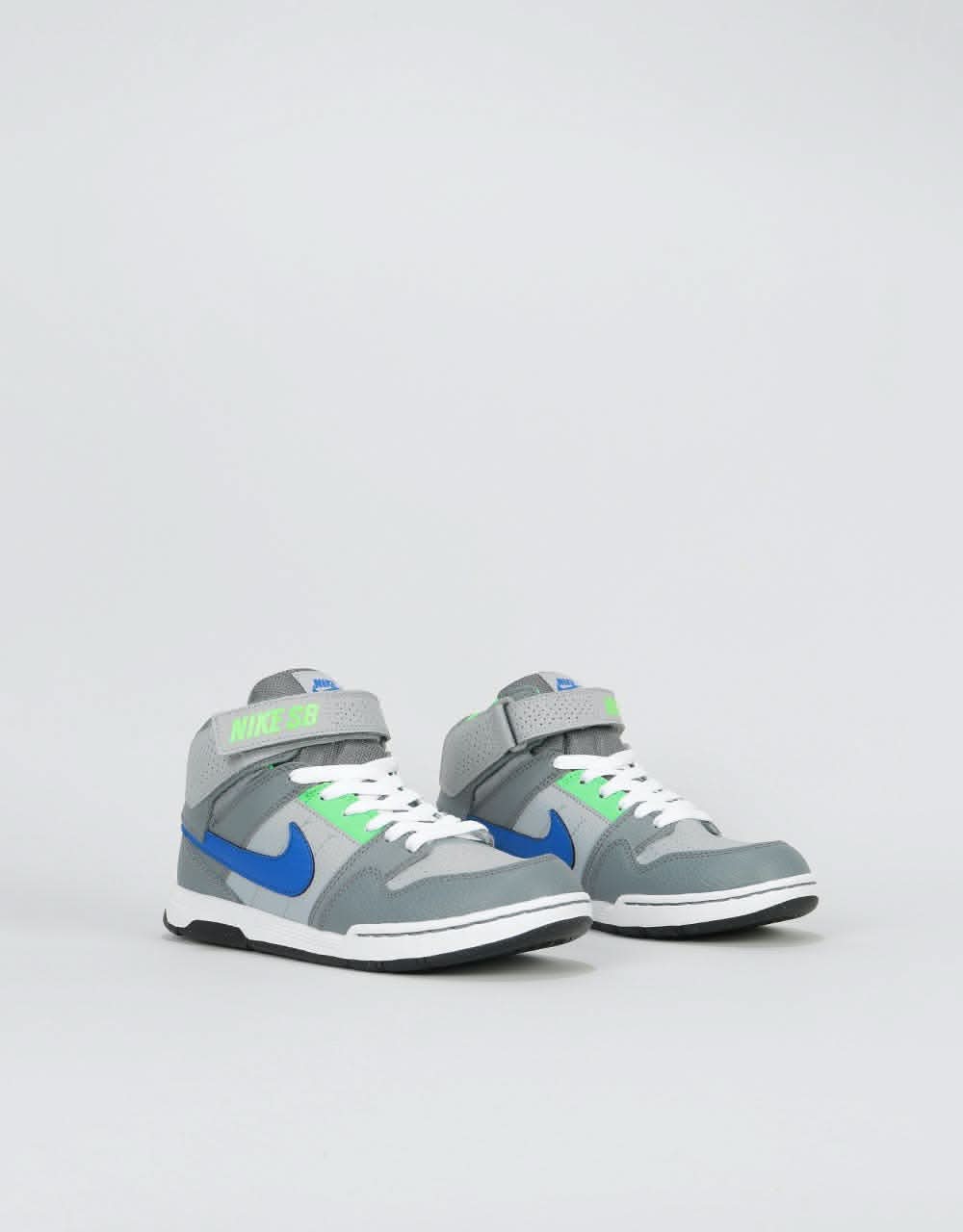 Nike SB Mogan Mid 2 Kids Skate Shoes - Wolf Grey/Game Royal